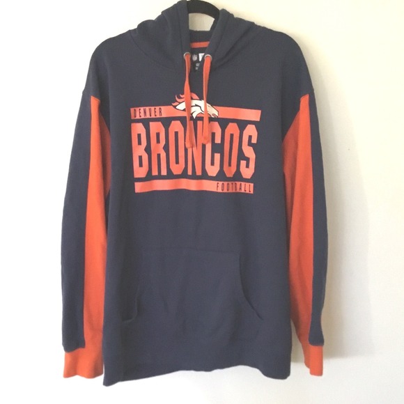 Denver Broncos NFL Football Hoodie Pullover Sweatshirt Men's 2XL Blue Orange